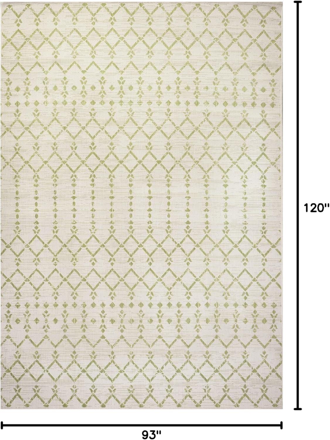 image:imageJONATHAN Y Moroccan Geometric Indoor Outdoor Square Area Rug 5X5 NavyBeige Ourika Textured Weave for Backyard Patio Porch EasyCleaning High Traffic PetFriendly NonShedding SMB108K5SQCreamGreen