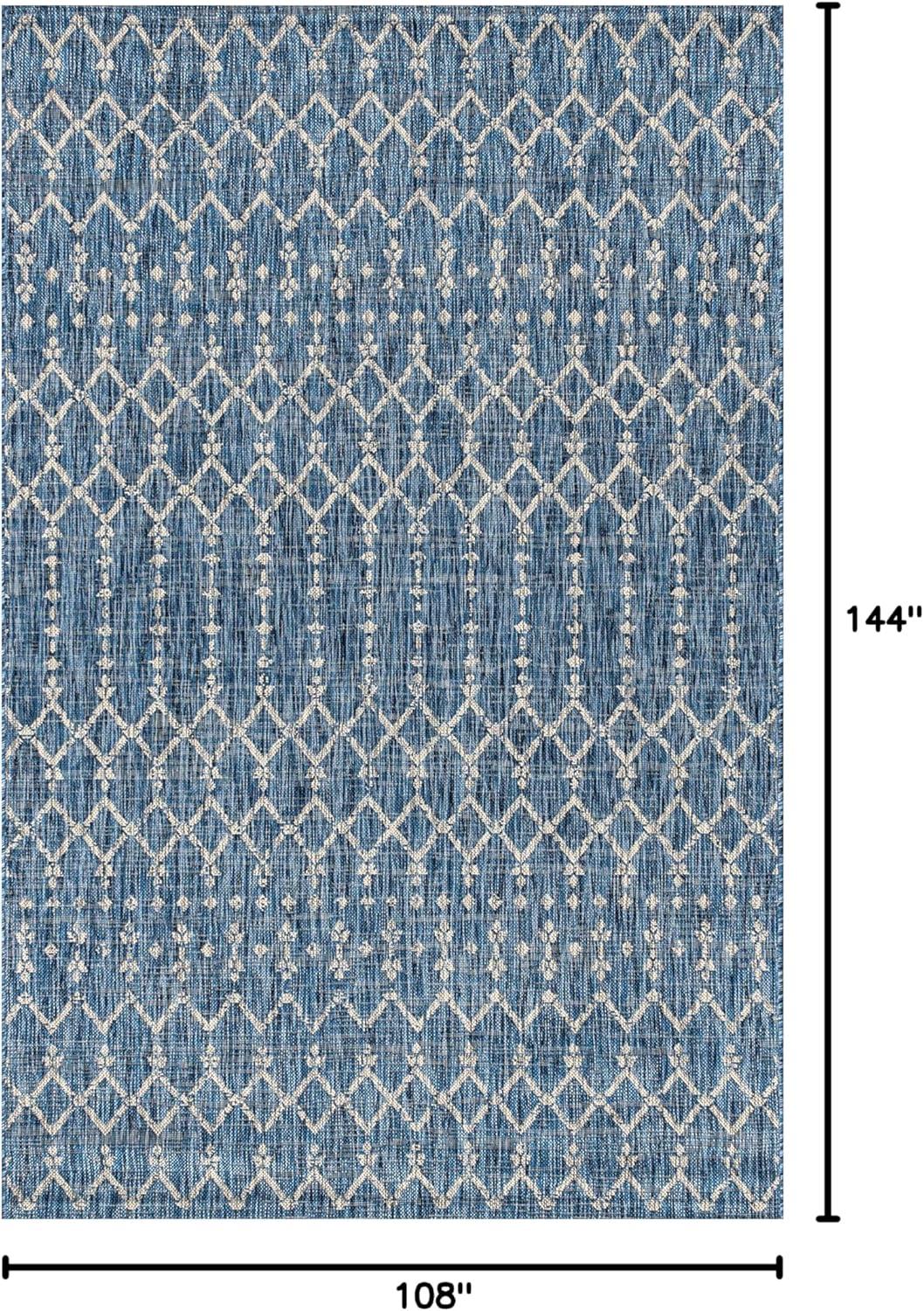 image:imageJONATHAN Y Moroccan Geometric Indoor Outdoor Square Area Rug 5X5 NavyBeige Ourika Textured Weave for Backyard Patio Porch EasyCleaning High Traffic PetFriendly NonShedding SMB108K5SQNavyLight Gray