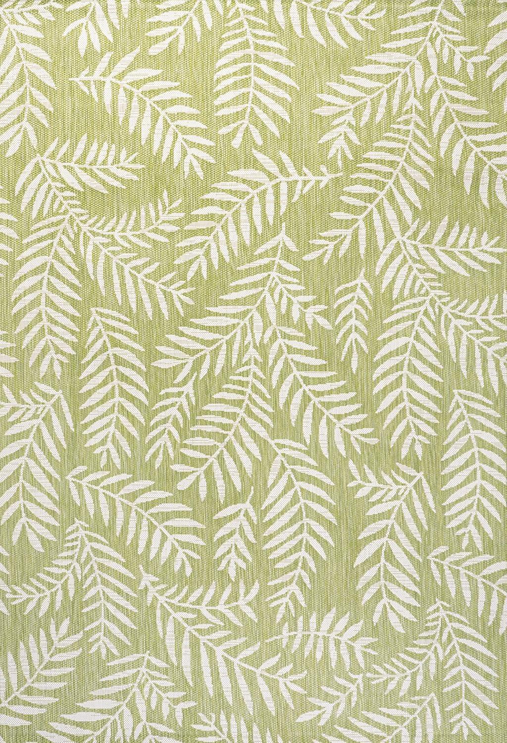 image:imageJONATHAN Y Palm Frond Indoor Outdoor Round Area Rug 5 Ft CreamGreen Nevis for Backyard Patio Porch EasyCleaning High Traffic PetFriendly NonShedding SMB119G5RGreenCream