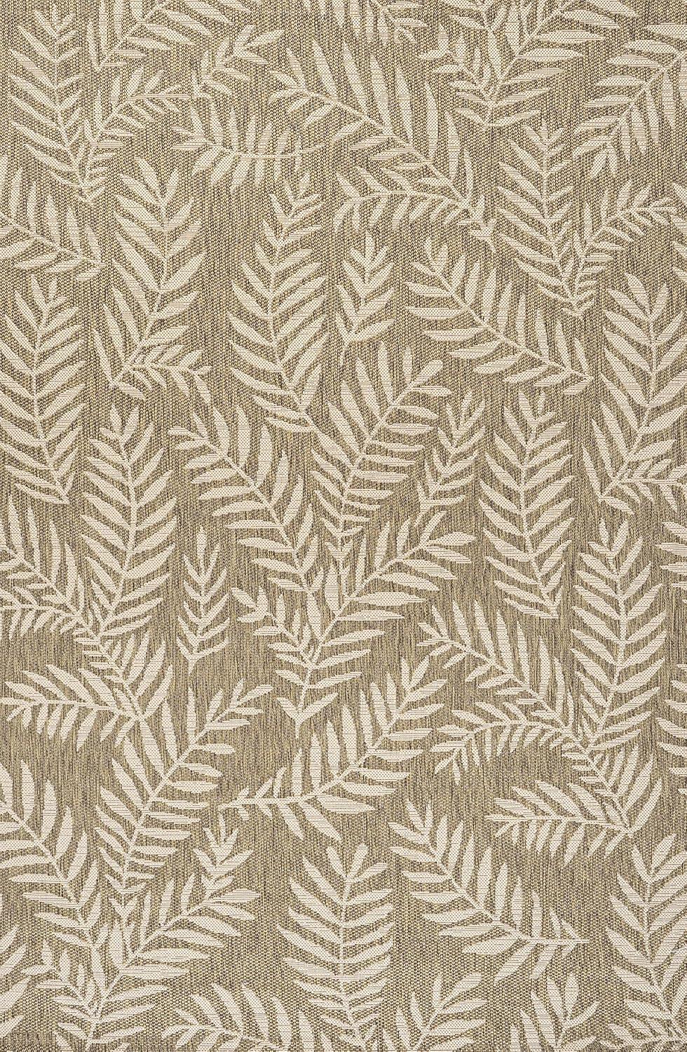 image:imageJONATHAN Y Palm Frond Indoor Outdoor Round Area Rug 5 Ft CreamGreen Nevis for Backyard Patio Porch EasyCleaning High Traffic PetFriendly NonShedding SMB119G5RBrownBeige