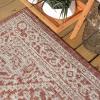 JONATHAN Y Medallion Weave Indoor Outdoor Round Area Rug 5 Ft Yellow/Cream, Sinjuri Textured for Backyard, Patio, Porch, Easy-Cleaning, High Traffic, Pet-Friendly, Non-Shedding (SMB101I-5R)(Red/Taupe)