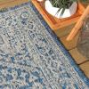JONATHAN Y Medallion Weave Indoor Outdoor Round Area Rug 5 Ft Yellow/Cream, Sinjuri Textured for Backyard, Patio, Porch, Easy-Cleaning, High Traffic, Pet-Friendly, Non-Shedding (SMB101I-5R)(Navy/Gray)