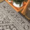 JONATHAN Y Medallion Weave Indoor Outdoor Round Area Rug 5 Ft Yellow/Cream, Sinjuri Textured for Backyard, Patio, Porch, Easy-Cleaning, High Traffic, Pet-Friendly, Non-Shedding (SMB101I-5R)(Gray/Black)