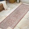 JONATHAN Y Medallion Weave Indoor Outdoor Round Area Rug 5 Ft Yellow/Cream, Sinjuri Textured for Backyard, Patio, Porch, Easy-Cleaning, High Traffic, Pet-Friendly, Non-Shedding (SMB101I-5R)(Red/Taupe)