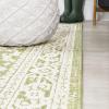 JONATHAN Y Medallion Weave Indoor Outdoor Round Area Rug 5 Ft Yellow/Cream, Sinjuri Textured for Backyard, Patio, Porch, Easy-Cleaning, High Traffic, Pet-Friendly, Non-Shedding (SMB101I-5R)(Green/Cream)