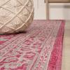 JONATHAN Y Medallion Weave Indoor Outdoor Round Area Rug 5 Ft Yellow/Cream, Sinjuri Textured for Backyard, Patio, Porch, Easy-Cleaning, High Traffic, Pet-Friendly, Non-Shedding (SMB101I-5R)(Fuchsia/Light Gray)