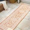 JONATHAN Y Medallion Weave Indoor Outdoor Round Area Rug 5 Ft Yellow/Cream, Sinjuri Textured for Backyard, Patio, Porch, Easy-Cleaning, High Traffic, Pet-Friendly, Non-Shedding (SMB101I-5R)(Orange/Cream)
