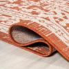 JONATHAN Y Medallion Weave Indoor Outdoor Round Area Rug 5 Ft Yellow/Cream, Sinjuri Textured for Backyard, Patio, Porch, Easy-Cleaning, High Traffic, Pet-Friendly, Non-Shedding (SMB101I-5R)(Orange/Cream)