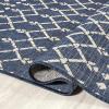 JONATHAN Y Moroccan Geometric Indoor Outdoor Square Area Rug 5X5 Navy/Beige, Ourika Textured Weave for Backyard, Patio, Porch, Easy-Cleaning, High Traffic, Pet-Friendly, Non-Shedding (SMB108K-5SQ)(Navy/Beige)