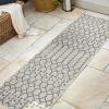 JONATHAN Y Moroccan Geometric Indoor Outdoor Square Area Rug 5X5 Navy/Beige, Ourika Textured Weave for Backyard, Patio, Porch, Easy-Cleaning, High Traffic, Pet-Friendly, Non-Shedding (SMB108K-5SQ)(Light Gray/Black)
