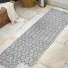 JONATHAN Y Moroccan Geometric Indoor Outdoor Square Area Rug 5X5 Navy/Beige, Ourika Textured Weave for Backyard, Patio, Porch, Easy-Cleaning, High Traffic, Pet-Friendly, Non-Shedding (SMB108K-5SQ)(Light Gray/Navy)