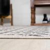 JONATHAN Y Moroccan Geometric Indoor Outdoor Square Area Rug 5X5 Navy/Beige, Ourika Textured Weave for Backyard, Patio, Porch, Easy-Cleaning, High Traffic, Pet-Friendly, Non-Shedding (SMB108K-5SQ)(Cream/Black)