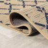 JONATHAN Y Moroccan Geometric Indoor Outdoor Square Area Rug 5X5 Navy/Beige, Ourika Textured Weave for Backyard, Patio, Porch, Easy-Cleaning, High Traffic, Pet-Friendly, Non-Shedding (SMB108K-5SQ)(Beige/Navy)