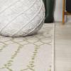 JONATHAN Y Moroccan Geometric Indoor Outdoor Square Area Rug 5X5 Navy/Beige, Ourika Textured Weave for Backyard, Patio, Porch, Easy-Cleaning, High Traffic, Pet-Friendly, Non-Shedding (SMB108K-5SQ)(Cream/Green)