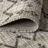 JONATHAN Y Moroccan Geometric Indoor Outdoor Square Area Rug 5X5 Navy/Beige, Ourika Textured Weave for Backyard, Patio, Porch, Easy-Cleaning, High Traffic, Pet-Friendly, Non-Shedding (SMB108K-5SQ)(Light Gray/Black)