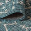 JONATHAN Y Moroccan Geometric Indoor Outdoor Square Area Rug 5X5 Navy/Beige, Ourika Textured Weave for Backyard, Patio, Porch, Easy-Cleaning, High Traffic, Pet-Friendly, Non-Shedding (SMB108K-5SQ)(Teal/Gray)