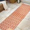 JONATHAN Y Moroccan Geometric Indoor Outdoor Square Area Rug 5X5 Navy/Beige, Ourika Textured Weave for Backyard, Patio, Porch, Easy-Cleaning, High Traffic, Pet-Friendly, Non-Shedding (SMB108K-5SQ)(Orange/Cream)