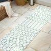 JONATHAN Y Moroccan Geometric Indoor Outdoor Square Area Rug 5X5 Navy/Beige, Ourika Textured Weave for Backyard, Patio, Porch, Easy-Cleaning, High Traffic, Pet-Friendly, Non-Shedding (SMB108K-5SQ)(Green/Ivory)