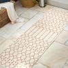 JONATHAN Y Moroccan Geometric Indoor Outdoor Square Area Rug 5X5 Navy/Beige, Ourika Textured Weave for Backyard, Patio, Porch, Easy-Cleaning, High Traffic, Pet-Friendly, Non-Shedding (SMB108K-5SQ)(Cream/Orange)
