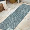 JONATHAN Y Moroccan Geometric Indoor Outdoor Square Area Rug 5X5 Navy/Beige, Ourika Textured Weave for Backyard, Patio, Porch, Easy-Cleaning, High Traffic, Pet-Friendly, Non-Shedding (SMB108K-5SQ)(Teal/Gray)