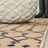 JONATHAN Y Moroccan Geometric Indoor Outdoor Square Area Rug 5X5 Navy/Beige, Ourika Textured Weave for Backyard, Patio, Porch, Easy-Cleaning, High Traffic, Pet-Friendly, Non-Shedding (SMB108K-5SQ)(Beige/Navy)