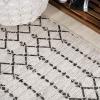 JONATHAN Y Moroccan Geometric Indoor Outdoor Square Area Rug 5X5 Navy/Beige, Ourika Textured Weave for Backyard, Patio, Porch, Easy-Cleaning, High Traffic, Pet-Friendly, Non-Shedding (SMB108K-5SQ)(Cream/Black)