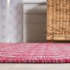 JONATHAN Y Moroccan Geometric Indoor Outdoor Square Area Rug 5X5 Navy/Beige, Ourika Textured Weave for Backyard, Patio, Porch, Easy-Cleaning, High Traffic, Pet-Friendly, Non-Shedding (SMB108K-5SQ)(Fuchsia/Light Gray)