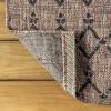 JONATHAN Y Moroccan Geometric Indoor Outdoor Square Area Rug 5X5 Navy/Beige, Ourika Textured Weave for Backyard, Patio, Porch, Easy-Cleaning, High Traffic, Pet-Friendly, Non-Shedding (SMB108K-5SQ)(Natural/Black)