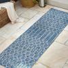 JONATHAN Y Moroccan Geometric Indoor Outdoor Square Area Rug 5X5 Navy/Beige, Ourika Textured Weave for Backyard, Patio, Porch, Easy-Cleaning, High Traffic, Pet-Friendly, Non-Shedding (SMB108K-5SQ)(Navy/Light Gray)