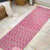 JONATHAN Y Moroccan Geometric Indoor Outdoor Square Area Rug 5X5 Navy/Beige, Ourika Textured Weave for Backyard, Patio, Porch, Easy-Cleaning, High Traffic, Pet-Friendly, Non-Shedding (SMB108K-5SQ)(Fuchsia/Light Gray)