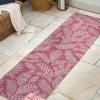 JONATHAN Y Palm Frond Indoor Outdoor Round Area Rug 5 Ft Cream/Green, Nevis for Backyard, Patio, Porch, Easy-Cleaning, High Traffic, Pet-Friendly, Non-Shedding (SMB119G-5R)(Fuchsia/Light Gray)