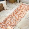 JONATHAN Y Palm Frond Indoor Outdoor Round Area Rug 5 Ft Cream/Green, Nevis for Backyard, Patio, Porch, Easy-Cleaning, High Traffic, Pet-Friendly, Non-Shedding (SMB119G-5R)(Orange/Cream)
