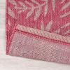 JONATHAN Y Palm Frond Indoor Outdoor Round Area Rug 5 Ft Cream/Green, Nevis for Backyard, Patio, Porch, Easy-Cleaning, High Traffic, Pet-Friendly, Non-Shedding (SMB119G-5R)(Fuchsia/Light Gray)