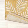 JONATHAN Y Palm Frond Indoor Outdoor Round Area Rug 5 Ft Cream/Green, Nevis for Backyard, Patio, Porch, Easy-Cleaning, High Traffic, Pet-Friendly, Non-Shedding (SMB119G-5R)(Yellow/Cream)
