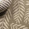 JONATHAN Y Palm Frond Indoor Outdoor Round Area Rug 5 Ft Cream/Green, Nevis for Backyard, Patio, Porch, Easy-Cleaning, High Traffic, Pet-Friendly, Non-Shedding (SMB119G-5R)(Brown/Beige)