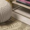 JONATHAN Y Palm Frond Indoor Outdoor Round Area Rug 5 Ft Cream/Green, Nevis for Backyard, Patio, Porch, Easy-Cleaning, High Traffic, Pet-Friendly, Non-Shedding (SMB119G-5R)(Brown/Beige)