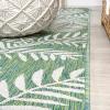 JONATHAN Y Palm Frond Indoor Outdoor Round Area Rug 5 Ft Cream/Green, Nevis for Backyard, Patio, Porch, Easy-Cleaning, High Traffic, Pet-Friendly, Non-Shedding (SMB119G-5R)(Cream/Green)