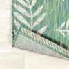 JONATHAN Y Palm Frond Indoor Outdoor Round Area Rug 5 Ft Cream/Green, Nevis for Backyard, Patio, Porch, Easy-Cleaning, High Traffic, Pet-Friendly, Non-Shedding (SMB119G-5R)(Cream/Green)