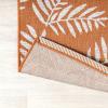 JONATHAN Y Palm Frond Indoor Outdoor Round Area Rug 5 Ft Cream/Green, Nevis for Backyard, Patio, Porch, Easy-Cleaning, High Traffic, Pet-Friendly, Non-Shedding (SMB119G-5R)(Orange/Cream)