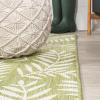 JONATHAN Y Palm Frond Indoor Outdoor Round Area Rug 5 Ft Cream/Green, Nevis for Backyard, Patio, Porch, Easy-Cleaning, High Traffic, Pet-Friendly, Non-Shedding (SMB119G-5R)(Green/Cream)