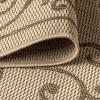 JONATHAN Y Vintage Filigree Indoor Outdoor Round Area Rug 5 Ft Yellow/Cream, Charleston Textured Weave for Backyard, Patio, Porch, Easy-Cleaning, High Traffic, Pet-Friendly, Non-Shedding (SMB106L-5R)(Beige/Brown)