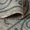 JONATHAN Y Vintage Filigree Indoor Outdoor Round Area Rug 5 Ft Yellow/Cream, Charleston Textured Weave for Backyard, Patio, Porch, Easy-Cleaning, High Traffic, Pet-Friendly, Non-Shedding (SMB106L-5R)(Gray/Teal)