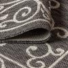 JONATHAN Y Vintage Filigree Indoor Outdoor Round Area Rug 5 Ft Yellow/Cream, Charleston Textured Weave for Backyard, Patio, Porch, Easy-Cleaning, High Traffic, Pet-Friendly, Non-Shedding (SMB106L-5R)(Black/Gray)