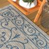JONATHAN Y Vintage Filigree Indoor Outdoor Round Area Rug 5 Ft Yellow/Cream, Charleston Textured Weave for Backyard, Patio, Porch, Easy-Cleaning, High Traffic, Pet-Friendly, Non-Shedding (SMB106L-5R)(Gray/Navy)