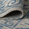 JONATHAN Y Vintage Filigree Indoor Outdoor Round Area Rug 5 Ft Yellow/Cream, Charleston Textured Weave for Backyard, Patio, Porch, Easy-Cleaning, High Traffic, Pet-Friendly, Non-Shedding (SMB106L-5R)(Gray/Navy)