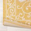 JONATHAN Y Vintage Filigree Indoor Outdoor Round Area Rug 5 Ft Yellow/Cream, Charleston Textured Weave for Backyard, Patio, Porch, Easy-Cleaning, High Traffic, Pet-Friendly, Non-Shedding (SMB106L-5R)(Yellow/Cream)