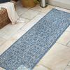 JONATHAN Y Vintage Filigree Indoor Outdoor Round Area Rug 5 Ft Yellow/Cream, Charleston Textured Weave for Backyard, Patio, Porch, Easy-Cleaning, High Traffic, Pet-Friendly, Non-Shedding (SMB106L-5R)(Navy/Gray)