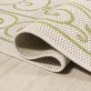 JONATHAN Y Vintage Filigree Indoor Outdoor Round Area Rug 5 Ft Yellow/Cream, Charleston Textured Weave for Backyard, Patio, Porch, Easy-Cleaning, High Traffic, Pet-Friendly, Non-Shedding (SMB106L-5R)(Cream/Green)