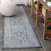 JONATHAN Y Medallion Weave Indoor Outdoor Round Area Rug 5 Ft Yellow/Cream, Sinjuri Textured for Backyard, Patio, Porch, Easy-Cleaning, High Traffic, Pet-Friendly, Non-Shedding (SMB101I-5R)(Navy/Gray)