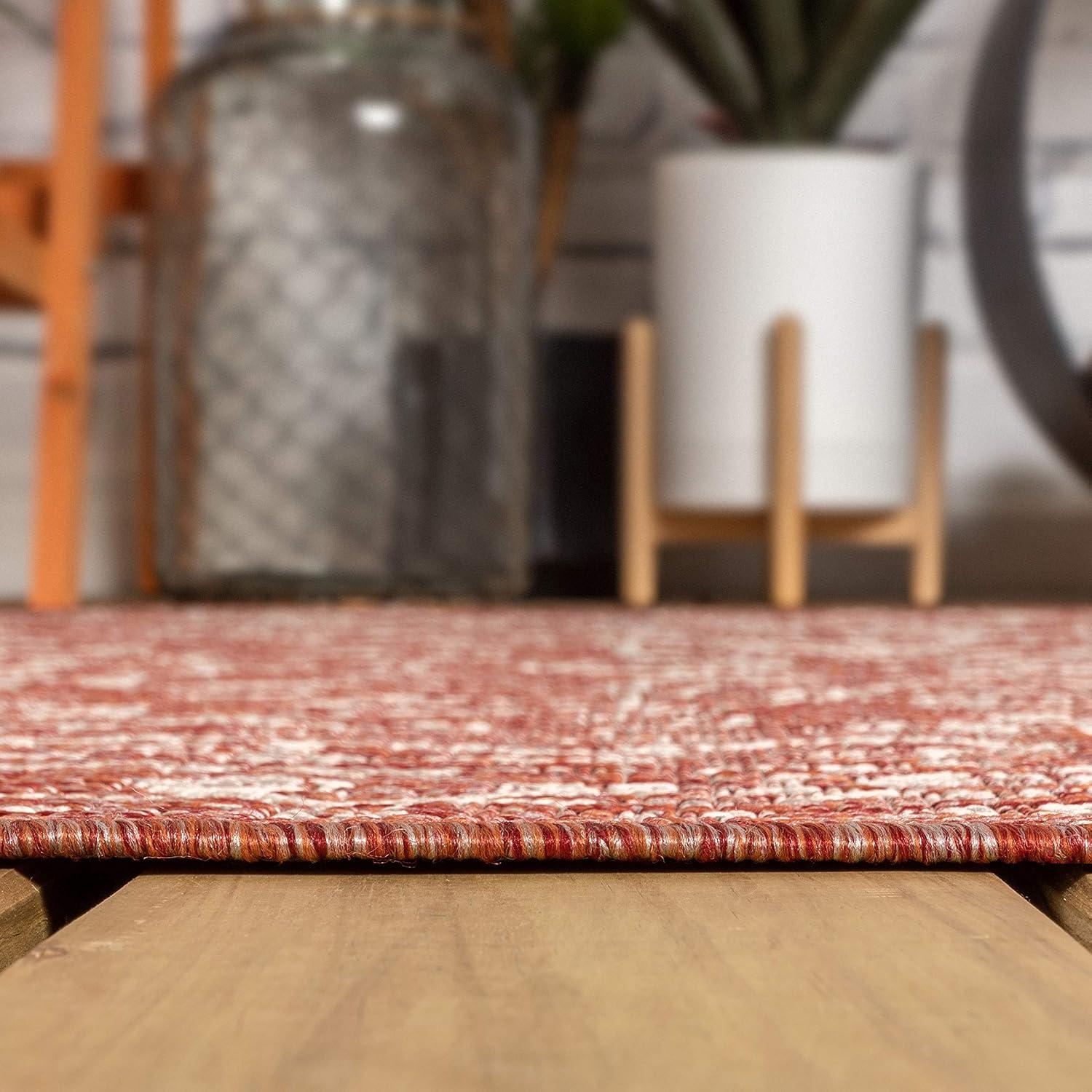 image:imageJONATHAN Y Boho Medallion Indoor Outdoor Area Rug 3X5 FuchsiaLight Gray Malta Textured Weave for Backyard Patio Porch EasyCleaning High Traffic PetFriendly NonShedding SMB104E3RedTaupe